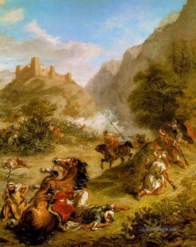  berge - skirmishing arabs in der Berge 1863 Eugene Delacroix